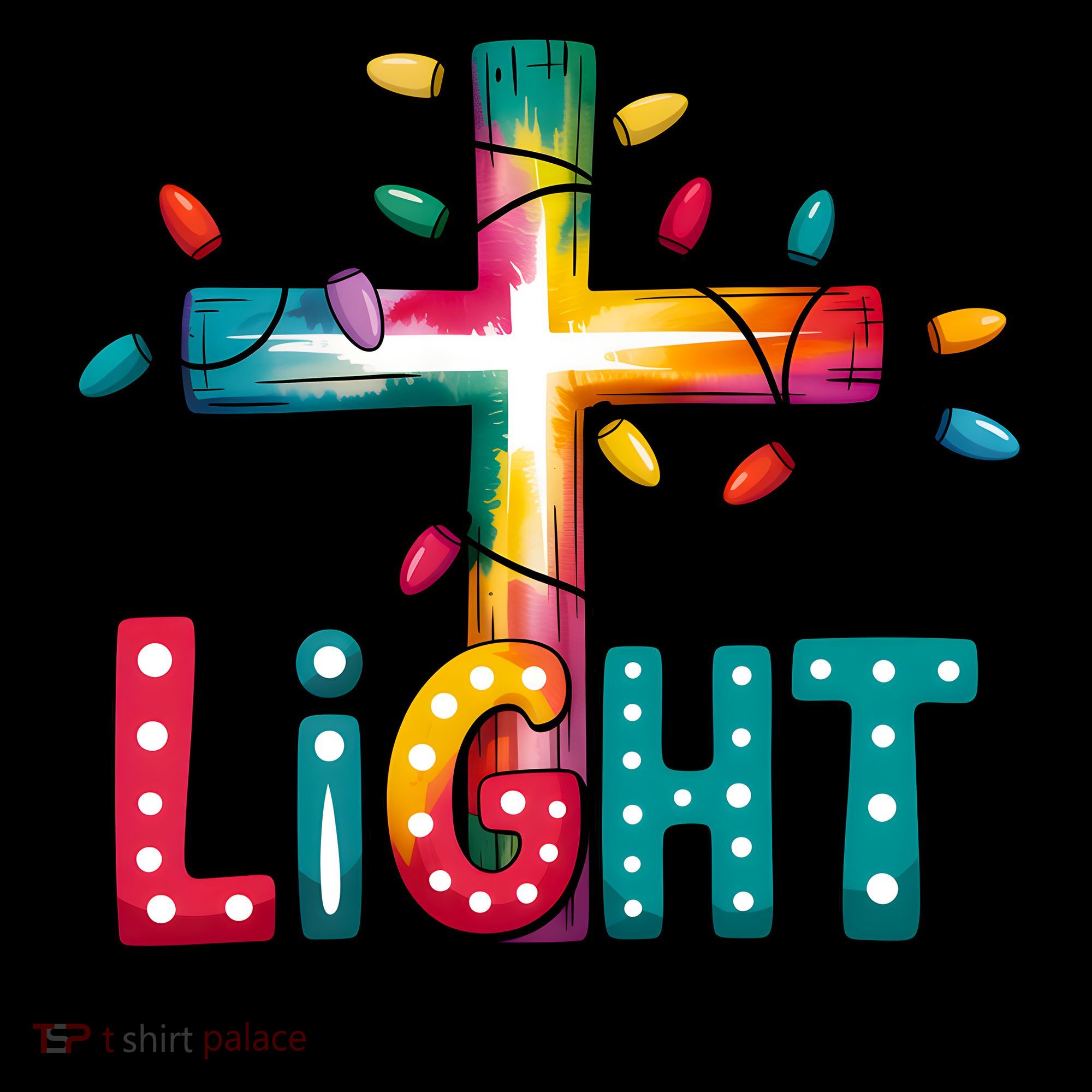 Be The Light, Christmas Lights Cross Coffee Mug
