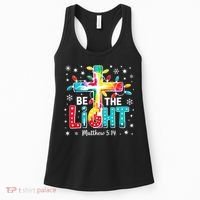 Be The Light, Christmas Lights Cross Women's Tank Top thumb 0
