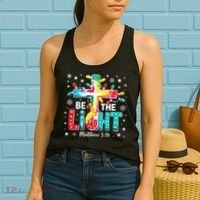 Be The Light, Christmas Lights Cross Women's Tank Top thumb 2
