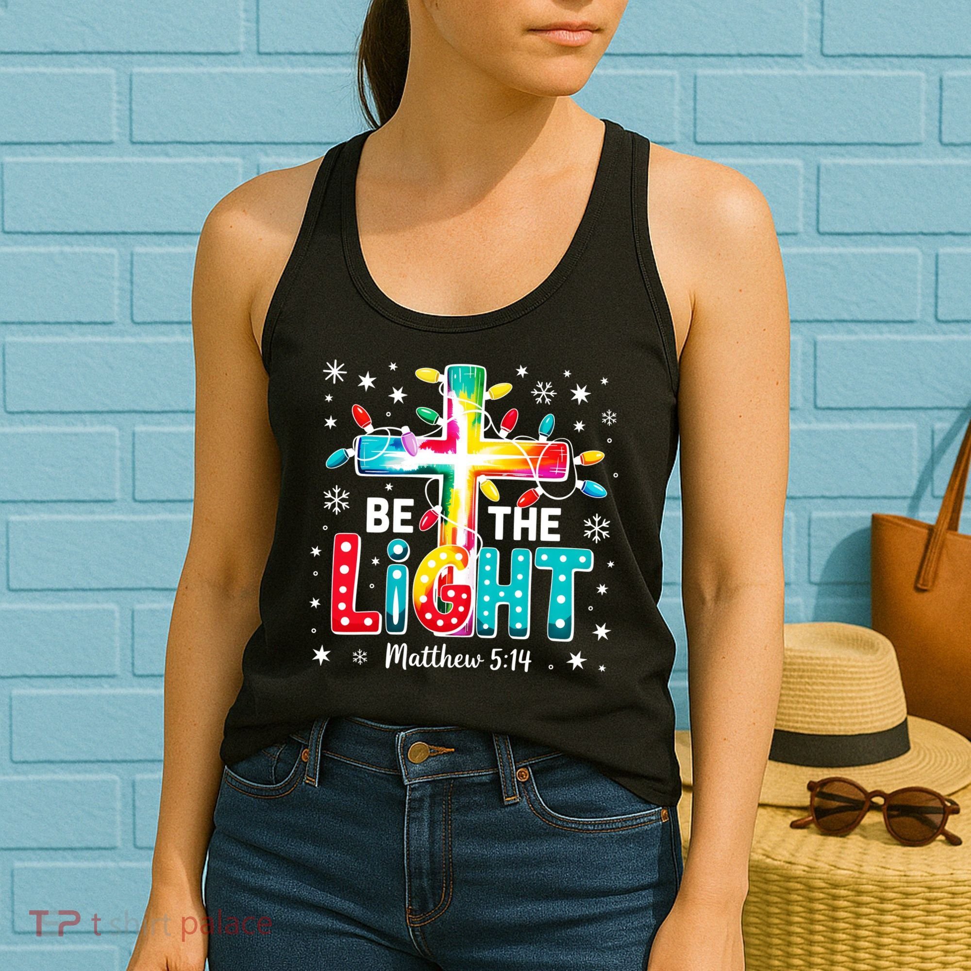 Be The Light, Christmas Lights Cross Women's Tank Top