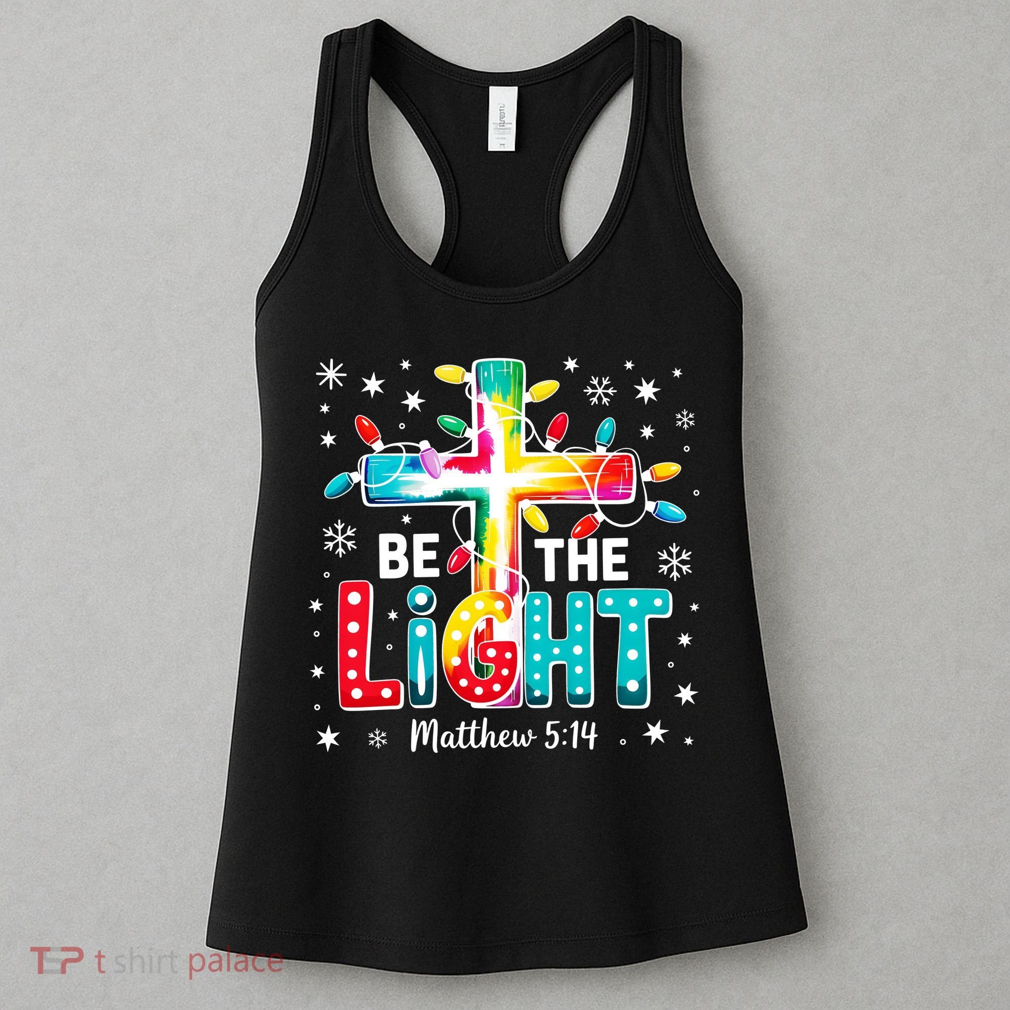 Be The Light, Christmas Lights Cross Women's Tank Top