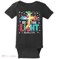 Be The Light, Christmas Lights Cross Baby Bodysuit thumb 0
