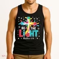 Be The Light, Christmas Lights Cross Tank Top thumb 3
