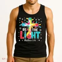 Be The Light, Christmas Lights Cross Tank Top thumb 3