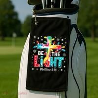 Be The Light, Christmas Lights Cross Golf Towel thumb 2