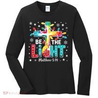 Be The Light, Christmas Lights Cross Women's Long Sleeve Shirt thumb 0