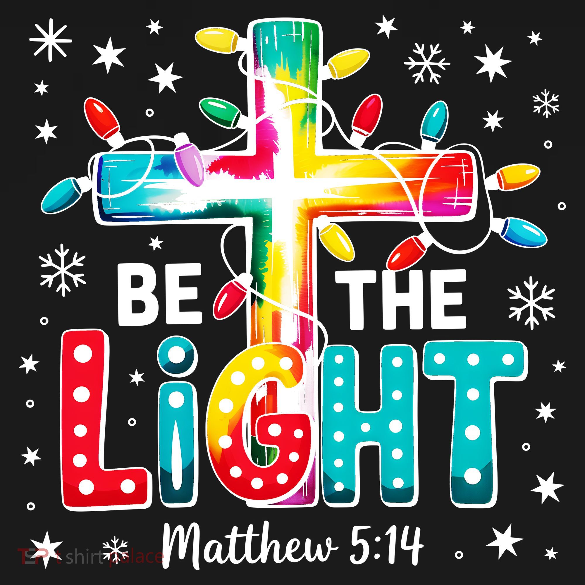 Be The Light, Christmas Lights Cross Women's Long Sleeve Shirt
