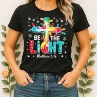 Be The Light, Christmas Lights Cross Women's T-Shirt thumb 2