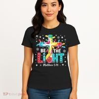 Be The Light, Christmas Lights Cross Women's T-Shirt thumb 4