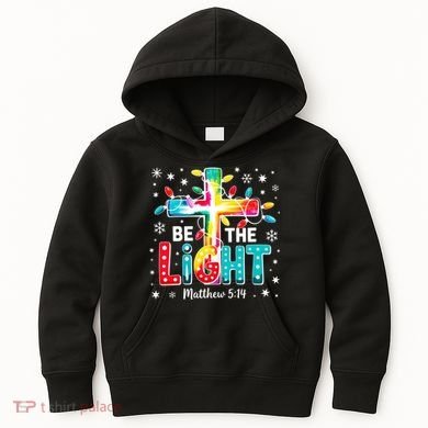 Be The Light, Christmas Lights Cross Kids Hoodie