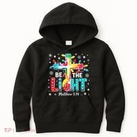 Be The Light, Christmas Lights Cross Kids Hoodie thumb 0
