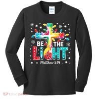 Be The Light, Christmas Lights Cross Kids Long Sleeve Shirt thumb 0
