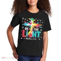 Be The Light, Christmas Lights Cross Kids T-Shirt thumb 2
