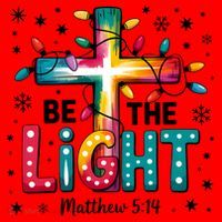 Be The Light, Christmas Lights Cross Santa Hat thumb 1