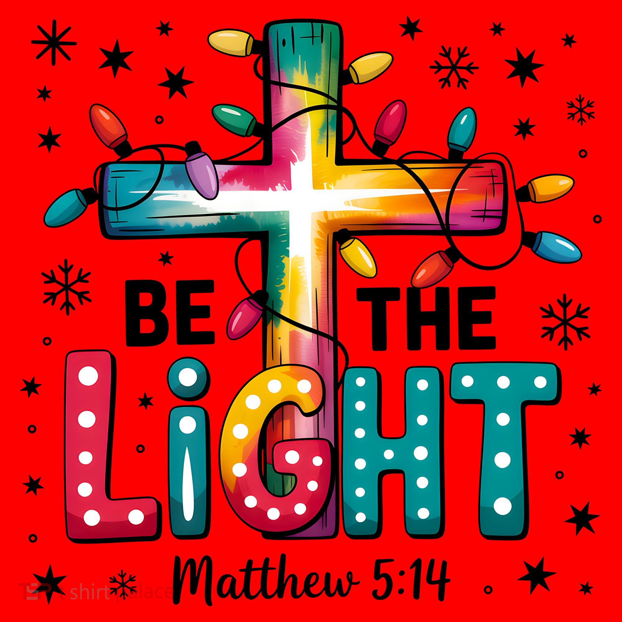 Be The Light, Christmas Lights Cross Santa Hat