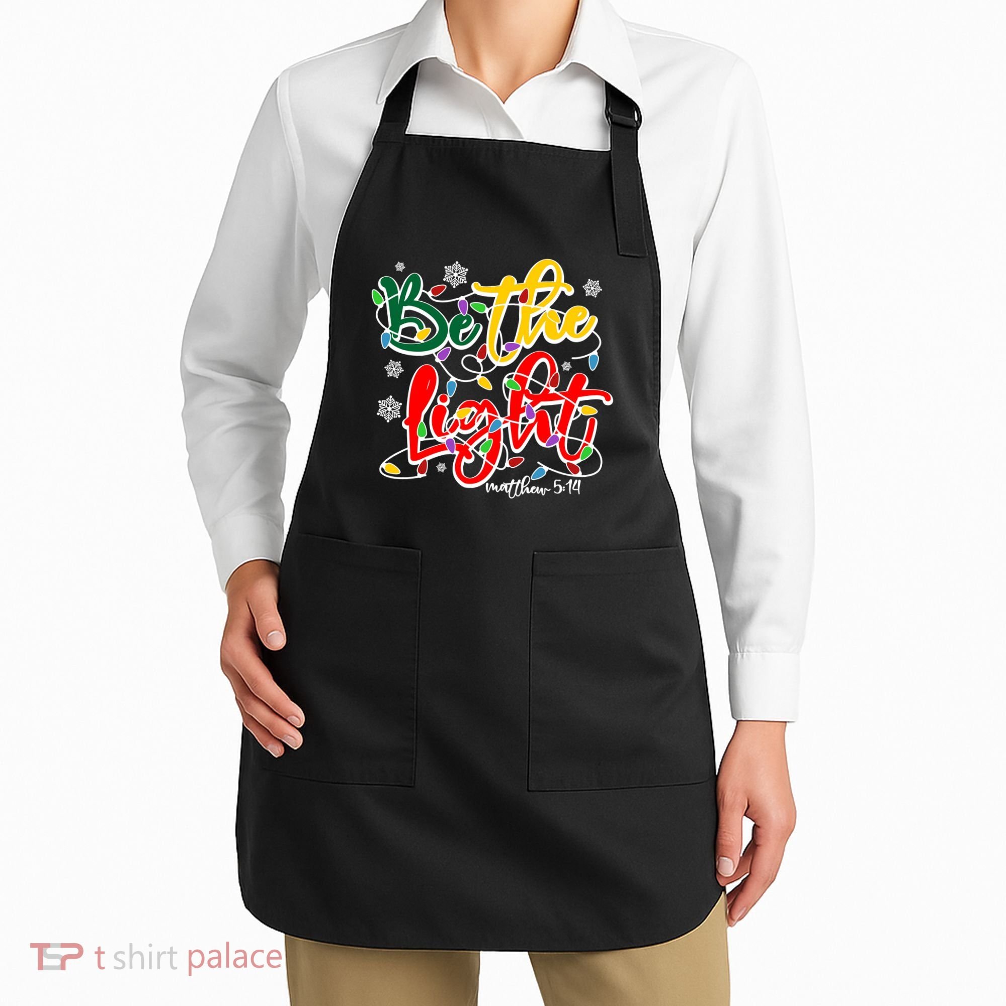 Be The Light Matthew 5 14 Jesus Christmas Lights Apron