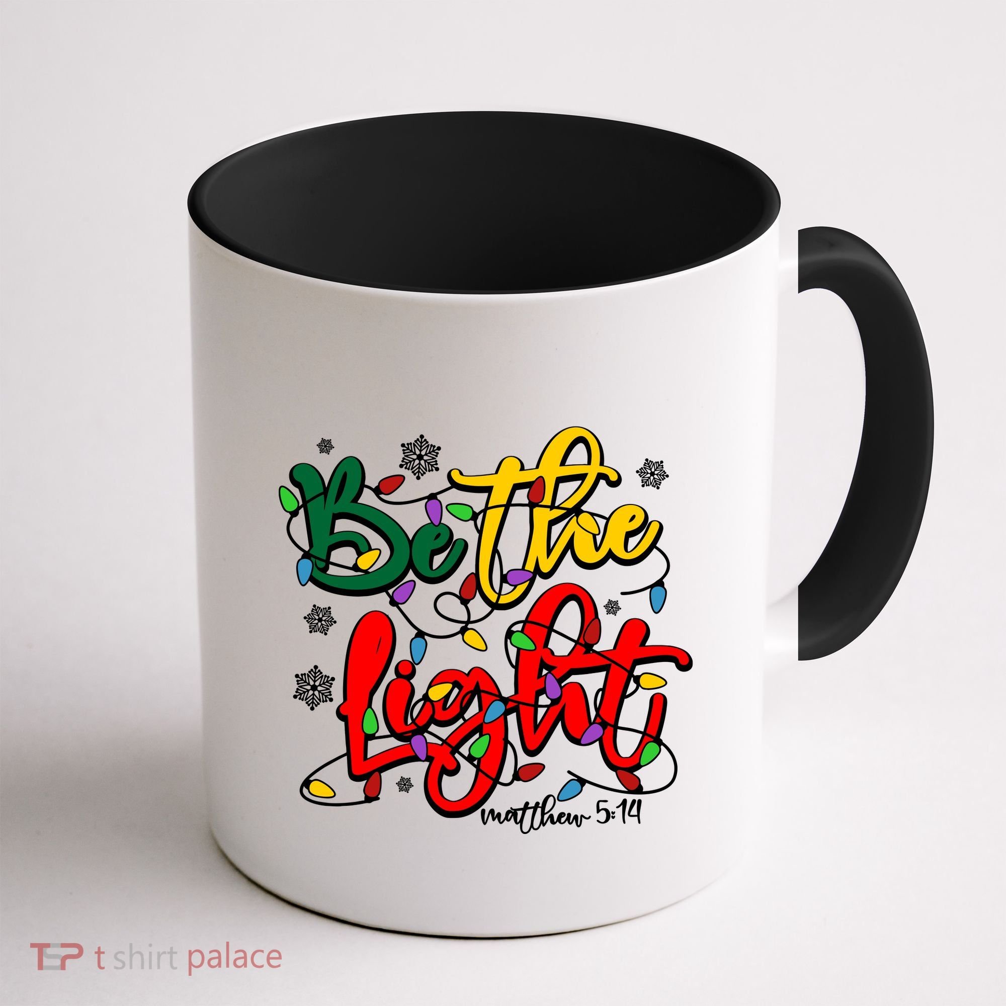 Be The Light Matthew 5 14 Jesus Christmas Lights Coffee Mug