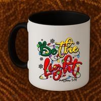 Be The Light Matthew 5 14 Jesus Christmas Lights Coffee Mug thumb 2