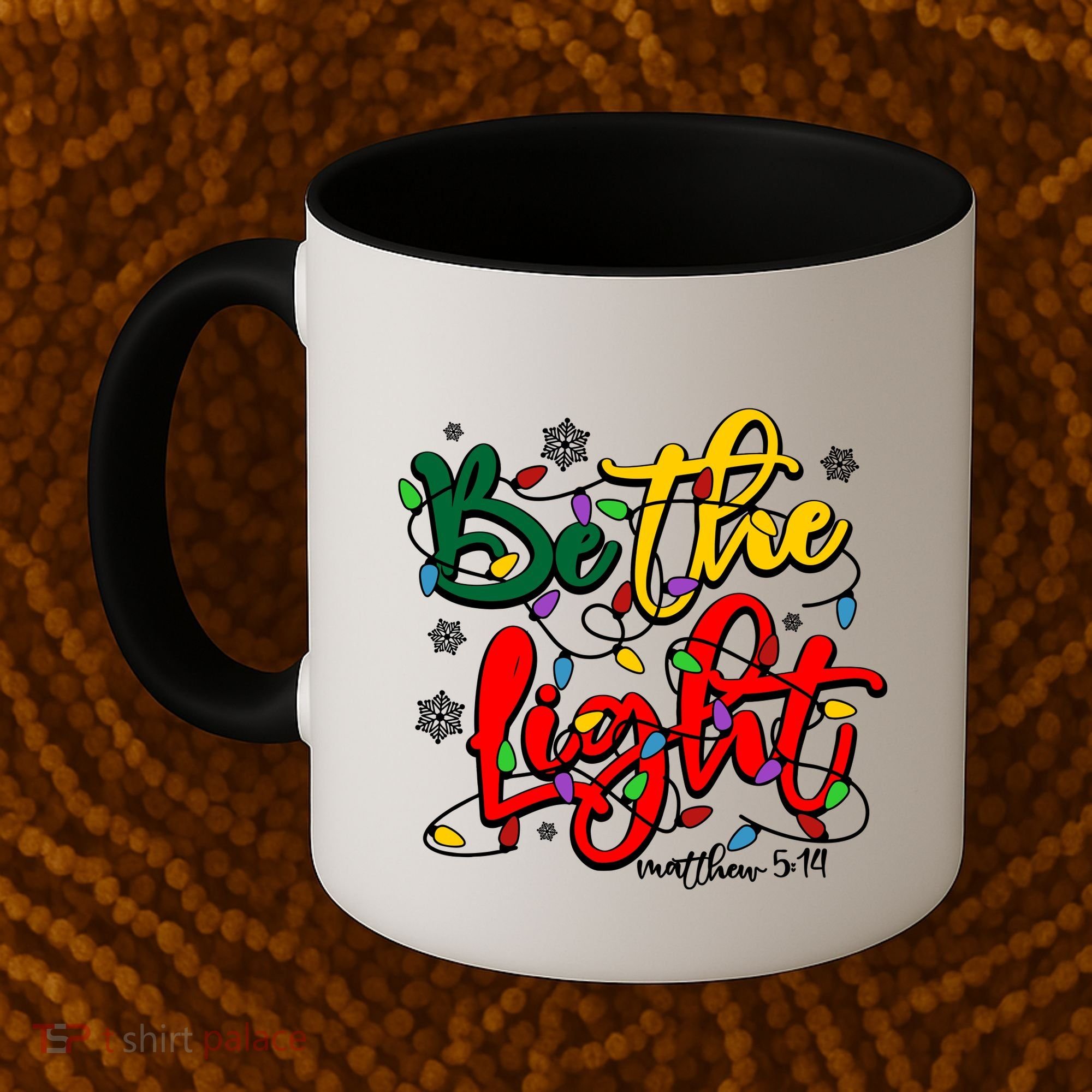 Be The Light Matthew 5 14 Jesus Christmas Lights Coffee Mug
