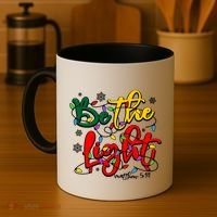 Be The Light Matthew 5 14 Jesus Christmas Lights Coffee Mug thumb 4
