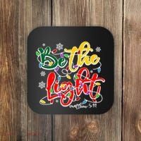 Be The Light Matthew 5 14 Jesus Christmas Lights Coaster thumb 0
