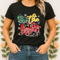 Be The Light Matthew 5 14 Jesus Christmas Lights Women's T-Shirt thumb 2