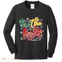 Be The Light Matthew 5 14 Jesus Christmas Lights Kids Long Sleeve Shirt thumb 0
