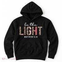 Be The Light Faith Jesus Christian Boho Leopard Cheetah Hoodie thumb 0