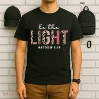 Be The Light Faith Jesus Christian Boho Leopard Cheetah T-Shirt thumb 6