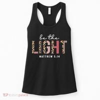 Be The Light Faith Jesus Christian Boho Leopard Cheetah Women's Tank Top thumb 0
