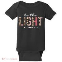 Be The Light Faith Jesus Christian Boho Leopard Cheetah Baby Bodysuit thumb 0