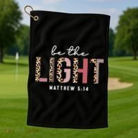 Be The Light Faith Jesus Christian Boho Leopard Cheetah Golf Towel thumb 1