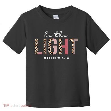 Be The Light Faith Jesus Christian Boho Leopard Cheetah Toddler T-Shirt