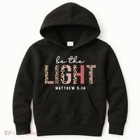 Be The Light Faith Jesus Christian Boho Leopard Cheetah Kids Hoodie thumb 0