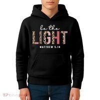 Be The Light Faith Jesus Christian Boho Leopard Cheetah Kids Hoodie thumb 4
