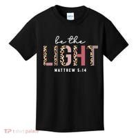 Be The Light Faith Jesus Christian Boho Leopard Cheetah Kids T-Shirt thumb 0