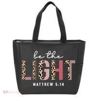 Be The Light Faith Jesus Christian Boho Leopard Cheetah Tote Bag thumb 0