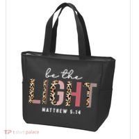 Be The Light Faith Jesus Christian Boho Leopard Cheetah Tote Bag thumb 3