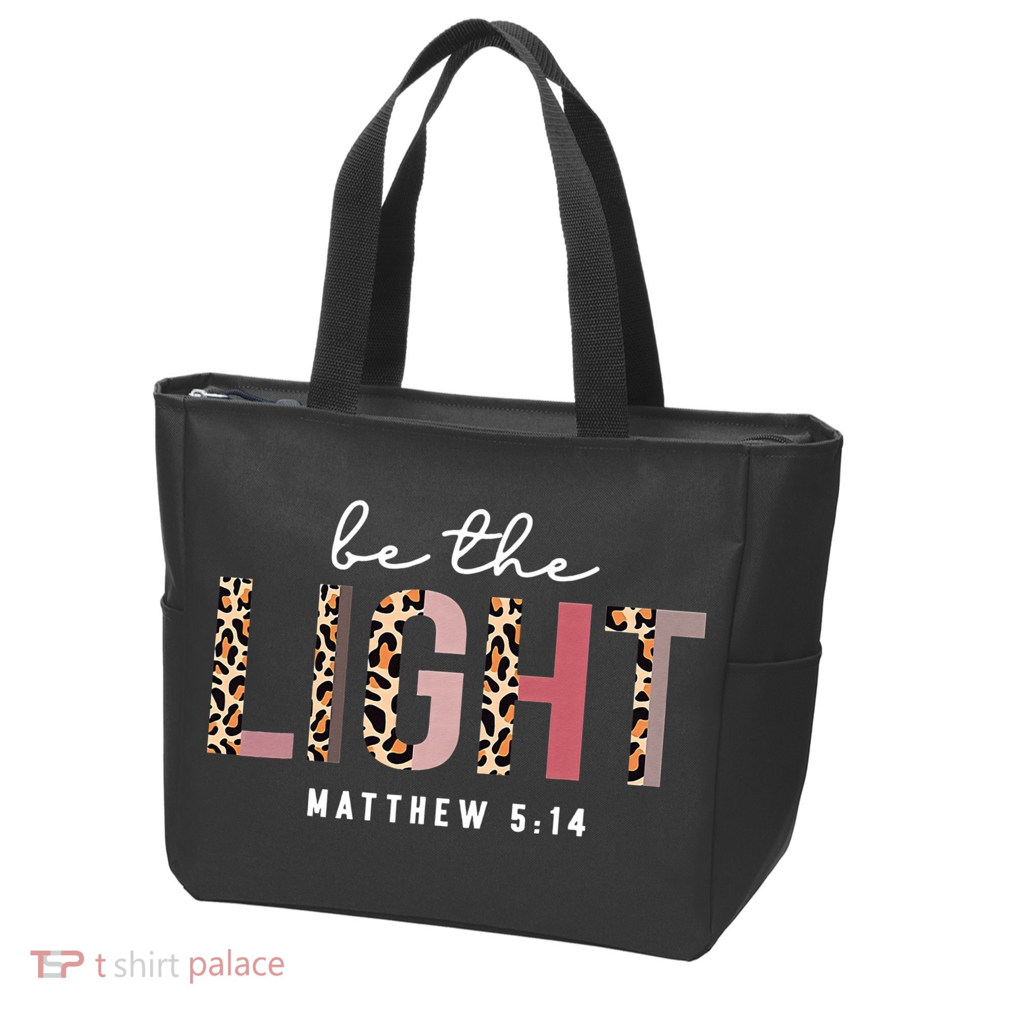 Be The Light Faith Jesus Christian Boho Leopard Cheetah Tote Bag