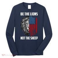 Be The Lions Not The Sheep USA American Flag Long Sleeve Shirt thumb 0