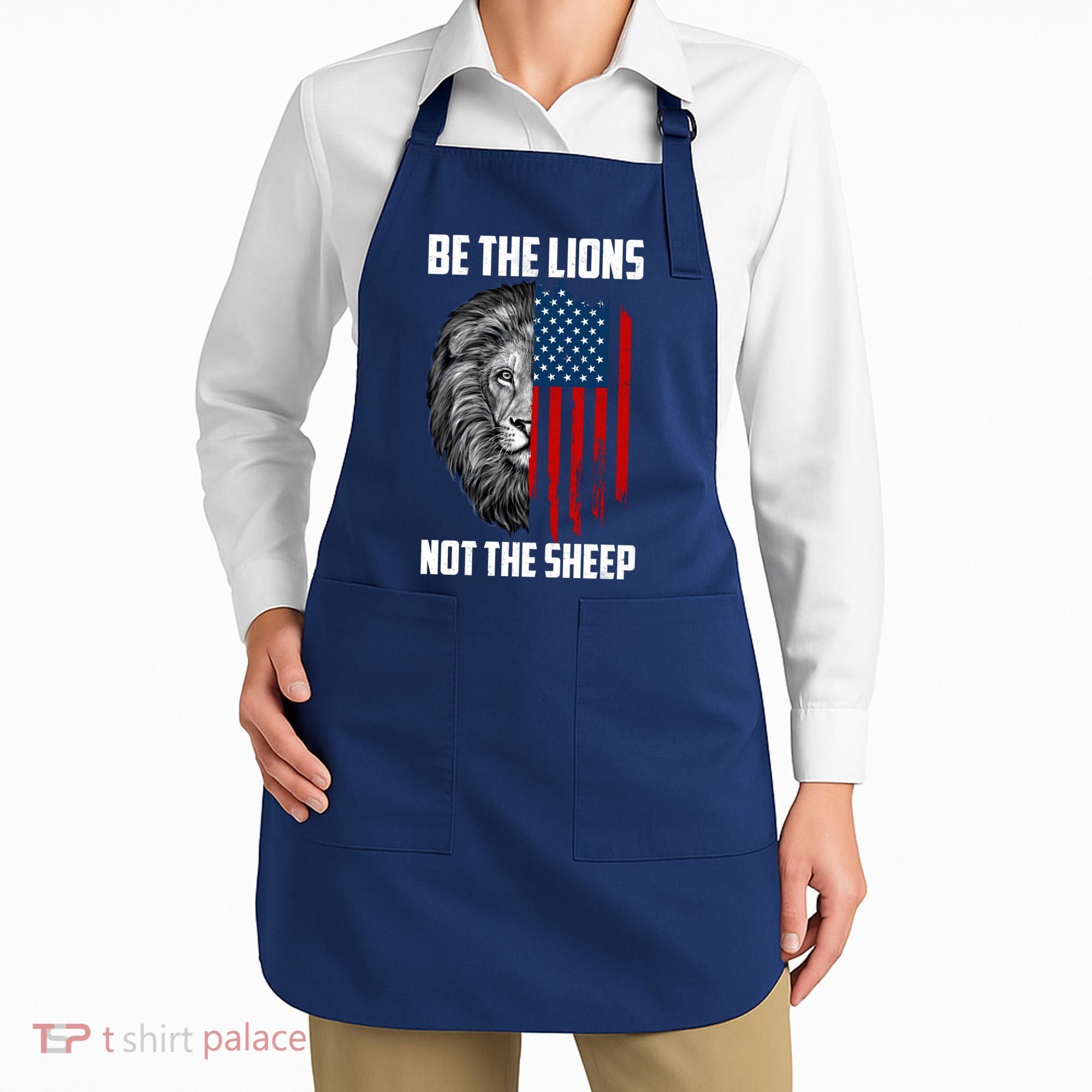 Be The Lions Not The Sheep USA American Flag Apron