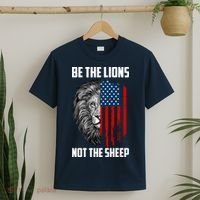 Be The Lions Not The Sheep USA American Flag T-Shirt thumb 2