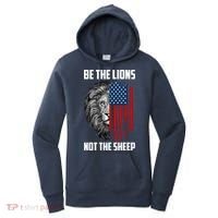 Be The Lions Not The Sheep USA American Flag Women's Hoodie thumb 0