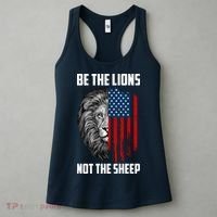 Be The Lions Not The Sheep USA American Flag Women's Tank Top thumb 3