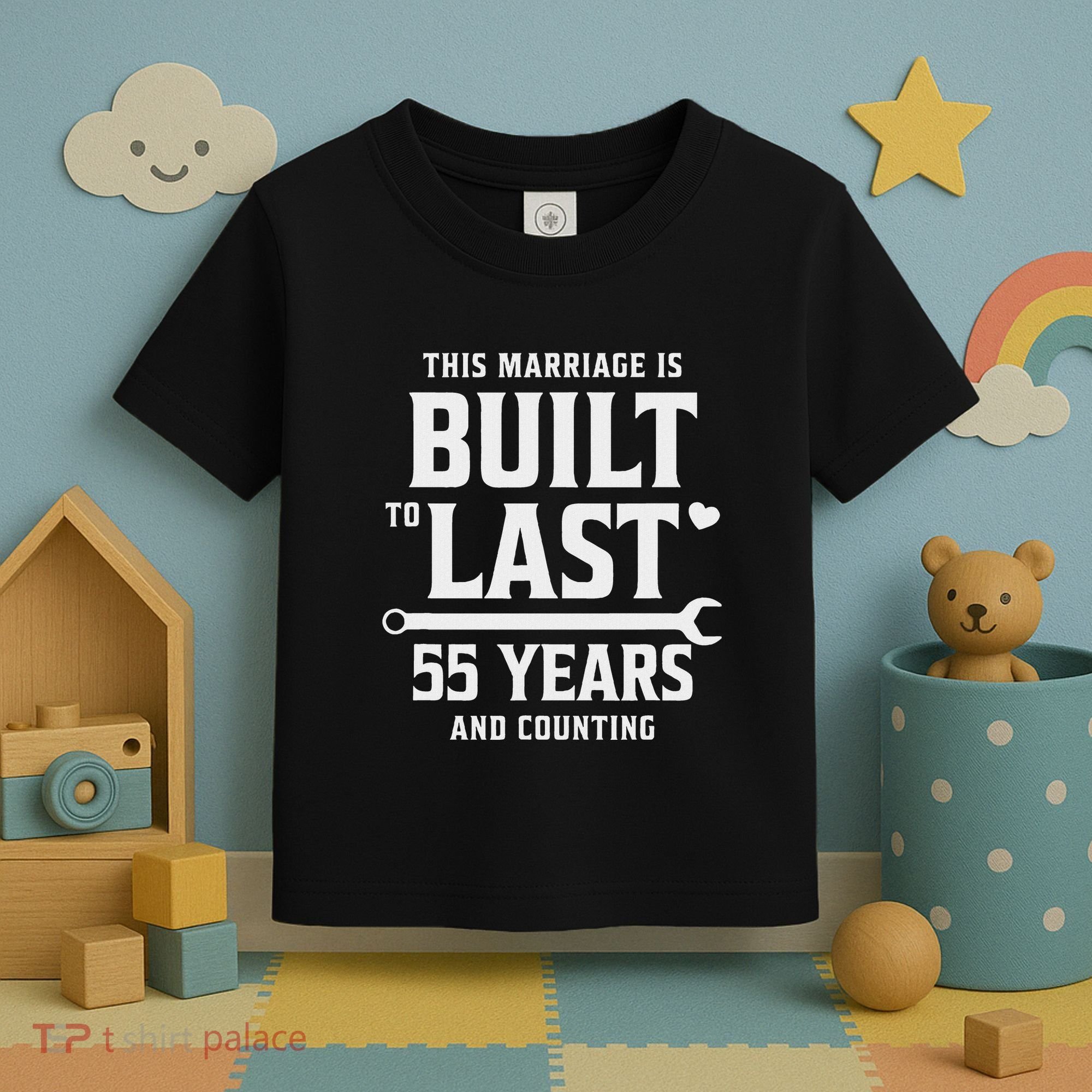 Built To Last 55 Years And Counting 55th Wedding Anniversary Toddler T-Shirt
