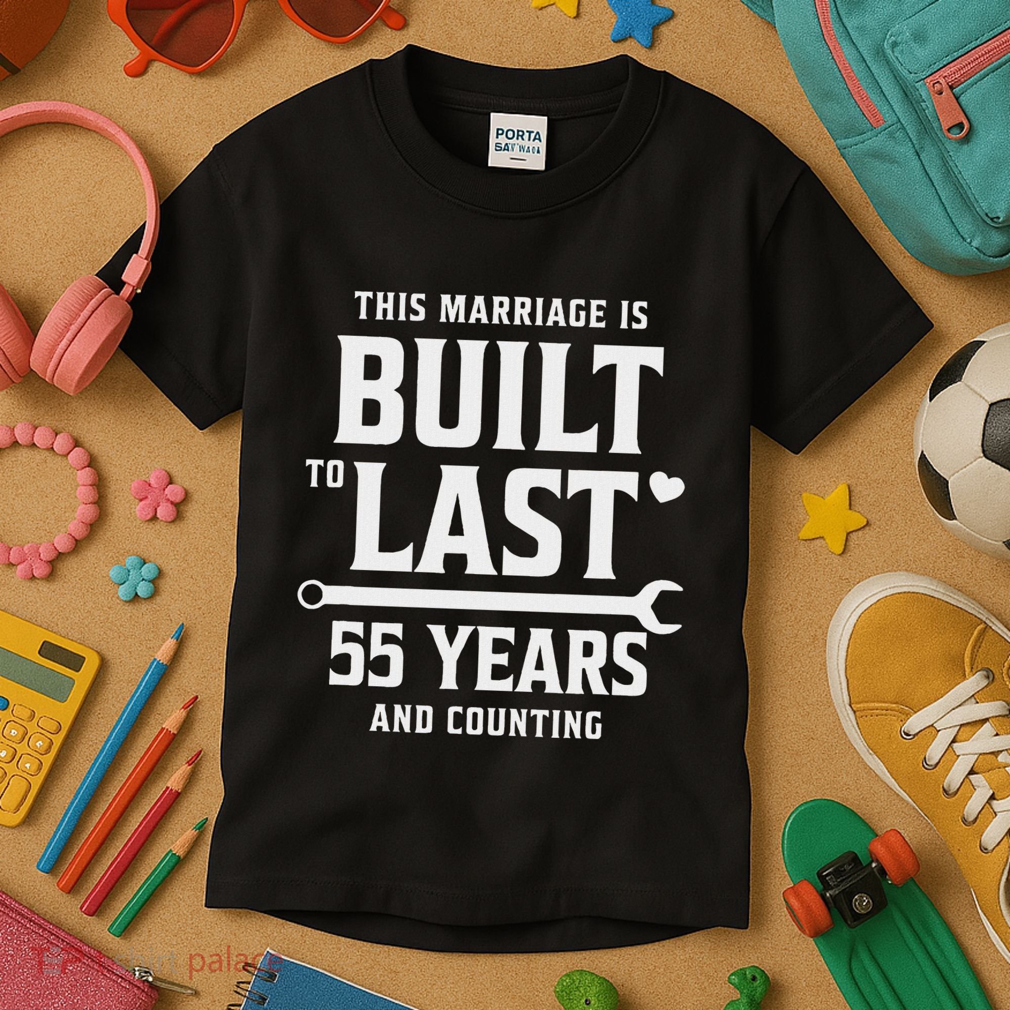 Built To Last 55 Years And Counting 55th Wedding Anniversary Kids T-Shirt