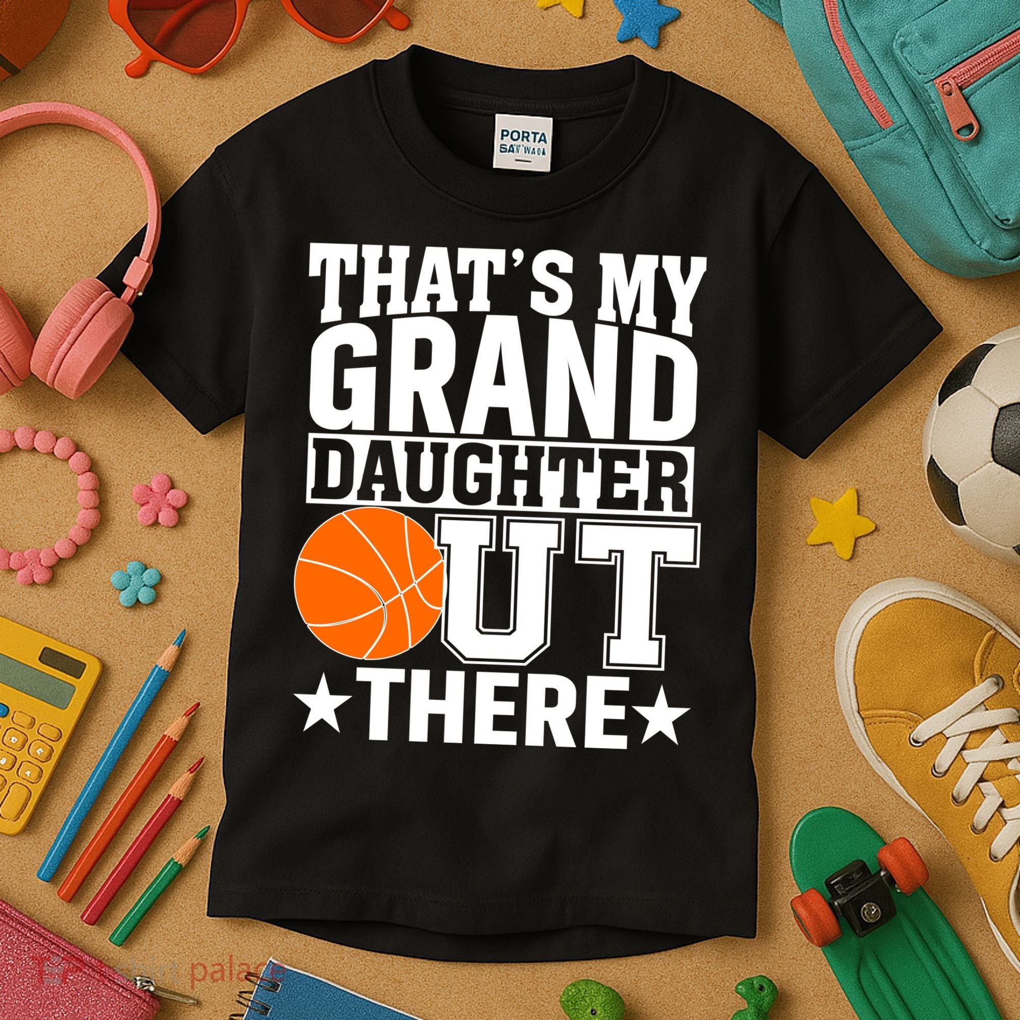 Basketball That's My Grand Daughter Out There Kids T-Shirt