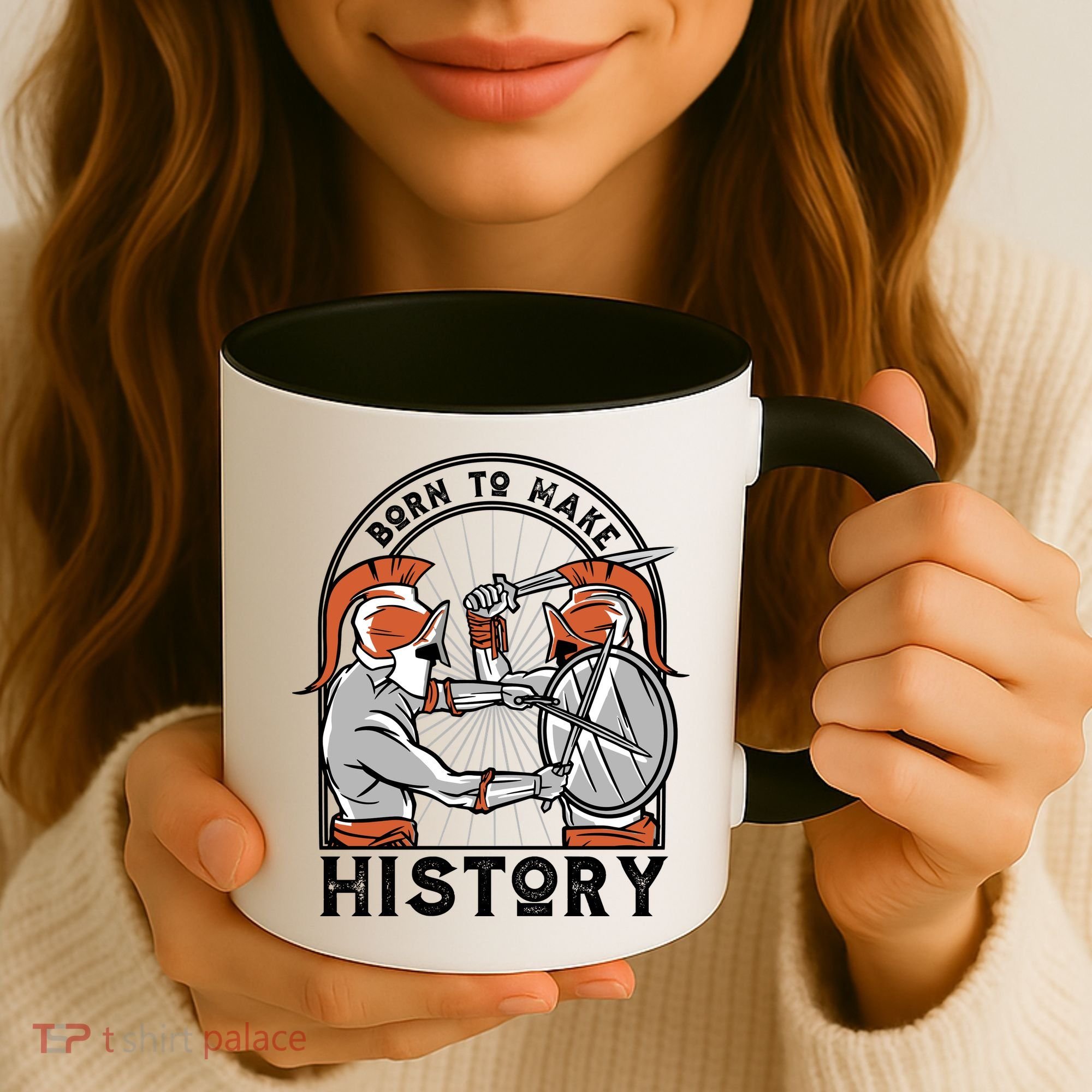 Born To Make History Spartan Coffee Mug