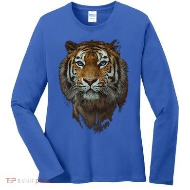 Bengal Tiger Meaningful Gift Endangered Wildlife Lover Big Cat Gift Women's Long Sleeve Shirt