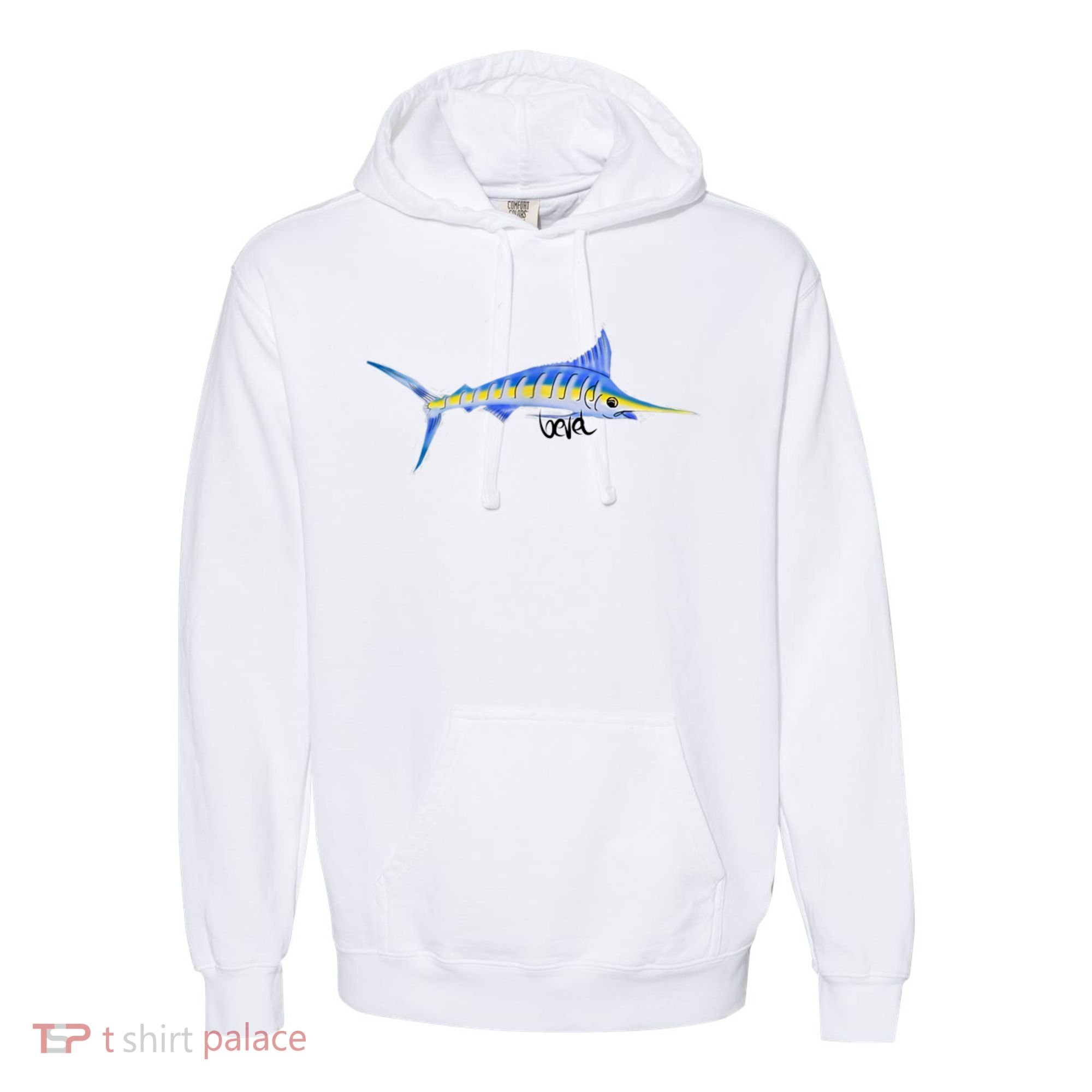 Bevel Tuna Marlin Comfort Colors Garment-Dyed Hooded Sweatshirt